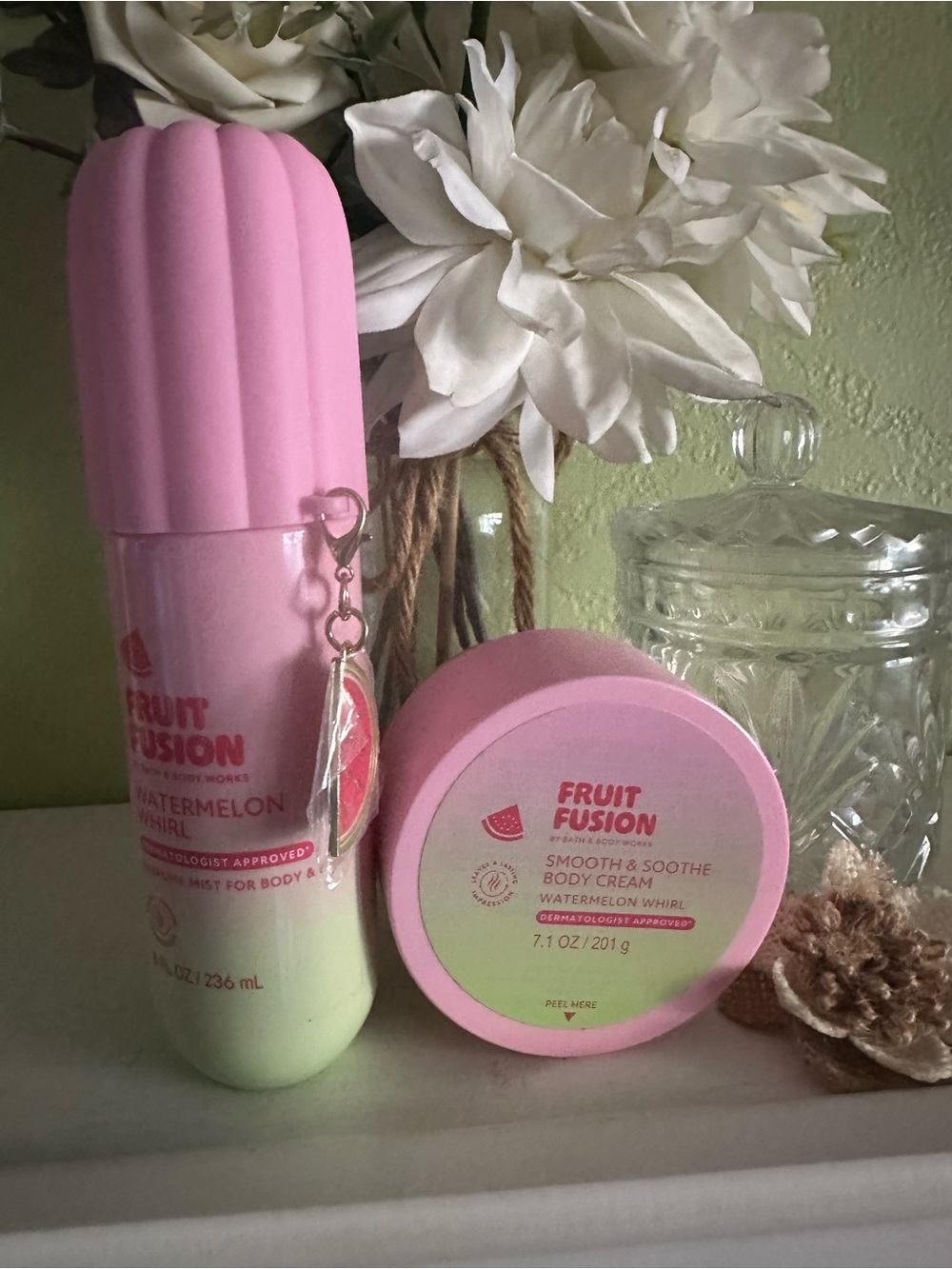 Watermelon Whirl Pink Body Mist & Body Cream Set